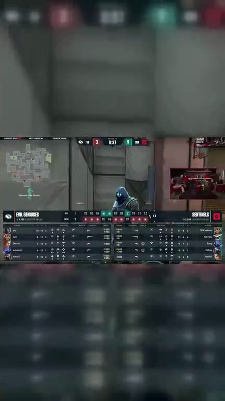 Vertical gaming clip with facecam, gameplay HUD, and centered captions